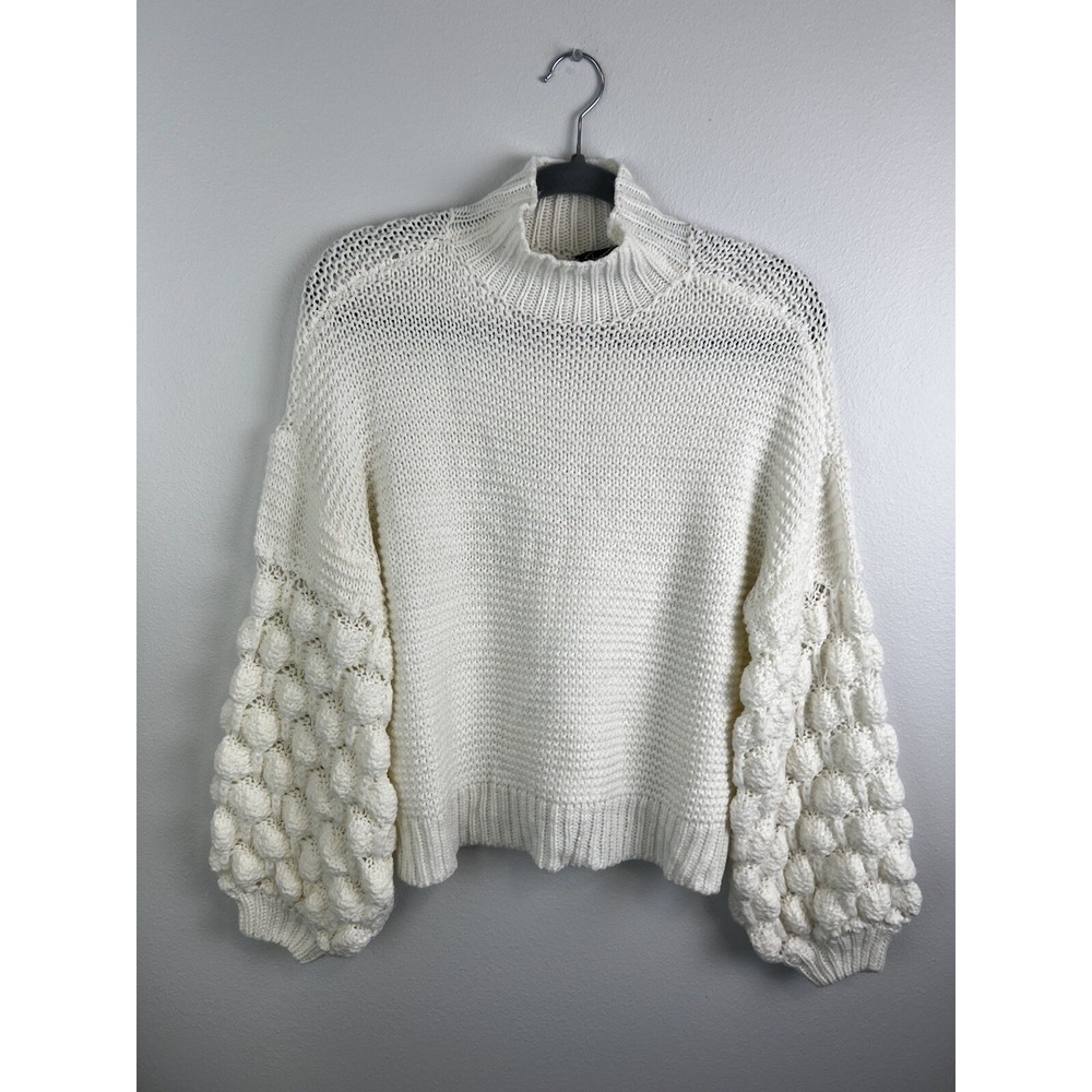 Femme By Design Size XS Sweater‎ Mock Neck Bubble Sleeves Pullover Top
